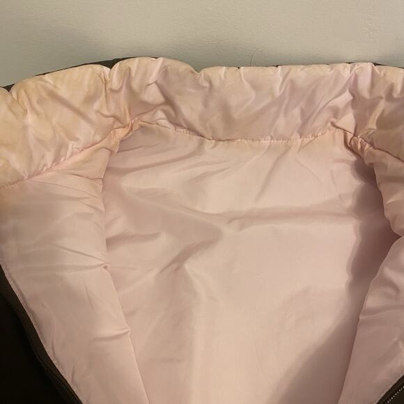 Merona Women XXL Reversible Puffer Vest Brown Pink Pockets FullZip Lightweight - Picture 6 of 9